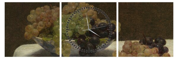 Slika - Henri Fantin-Latour, Still Life with Grapes and a Carnation, reprodukcije (sa satom) (90x30 cm)