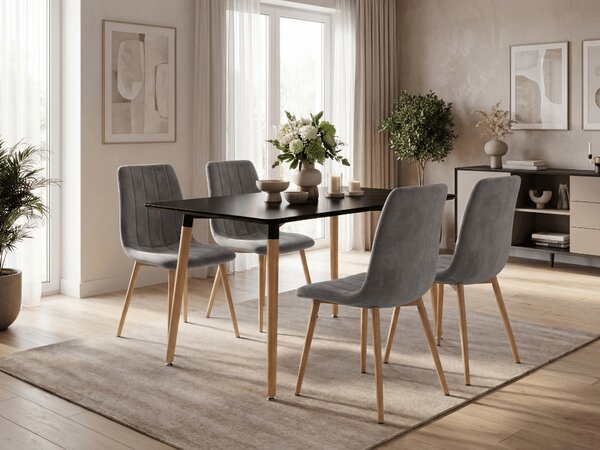 Siva baršunasta stolica LAVA PEWTER GREY