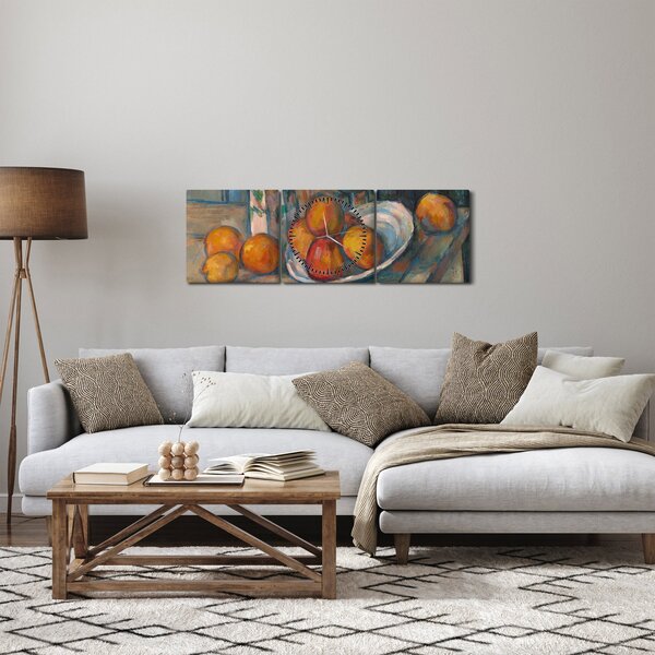 Slika - Paul Cézanne, Still Life with Milk Jug and Fruit, reprodukcije (sa satom) (90x30 cm)