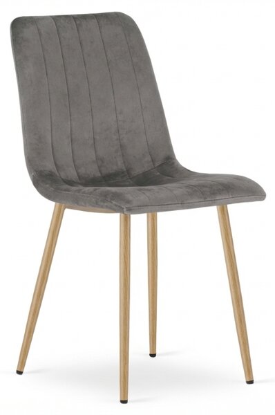 Siva baršunasta stolica LAVA PEWTER GREY