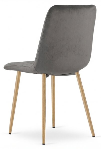 Siva baršunasta stolica LAVA PEWTER GREY