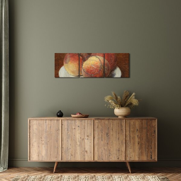 Slika - Henri Fantin-Latour, Three Peaches on a Plate, reprodukcije (sa satom) (90x30 cm)
