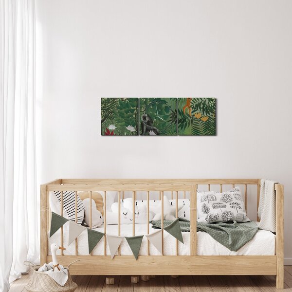 Slika - Henri Rousseau, Tropical Forest with Monkeys, reprodukcije (sa satom) (90x30 cm)