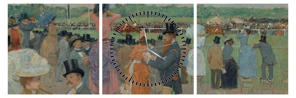 Slika - Jean-Louis Forain, The Races at Longchamp, reprodukcije (sa satom) (90x30 cm)
