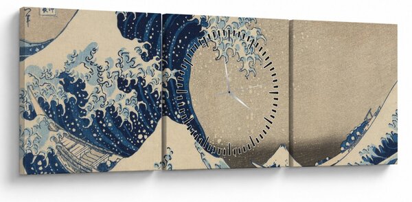 Slika - Katsushika Hokusai, Under the Wave off Kanagawa, reprodukcije (sa satom) (90x30 cm)