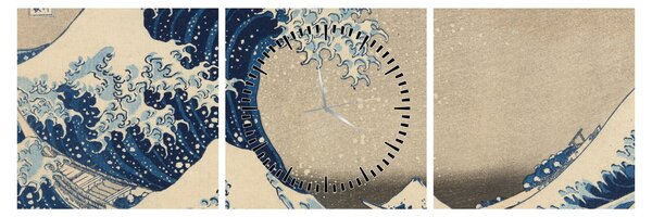 Slika - Katsushika Hokusai, Under the Wave off Kanagawa, reprodukcije (sa satom) (90x30 cm)