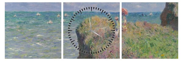 Slika - Claude Monet, Cliff Walk at Pourville, reprodukcije (sa satom) (90x30 cm)