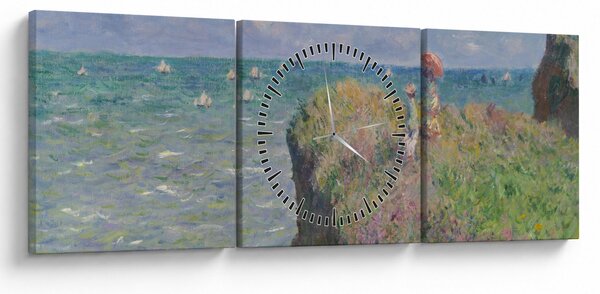 Slika - Claude Monet, Cliff Walk at Pourville, reprodukcije (sa satom) (90x30 cm)
