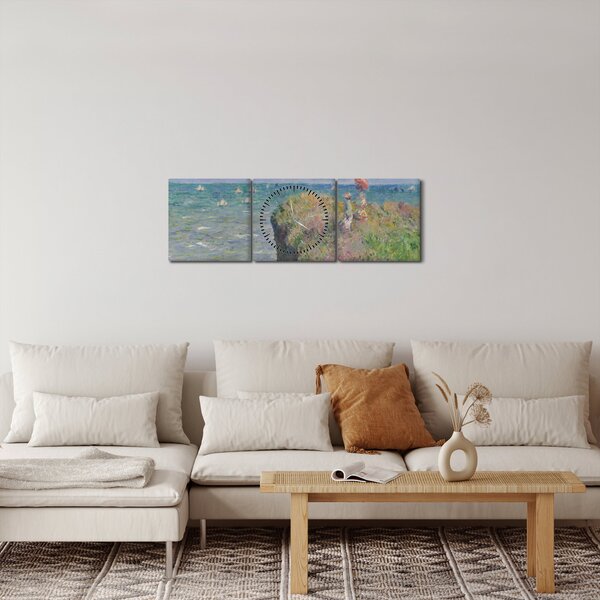 Slika - Claude Monet, Cliff Walk at Pourville, reprodukcije (sa satom) (90x30 cm)