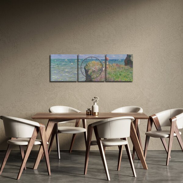 Slika - Claude Monet, Cliff Walk at Pourville, reprodukcije (sa satom) (90x30 cm)