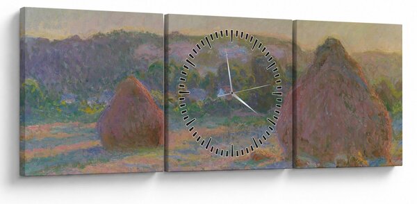 Slika - Claude Monet, Stacks of Wheat (End of Summer) , reprodukcije (sa satom) (90x30 cm)