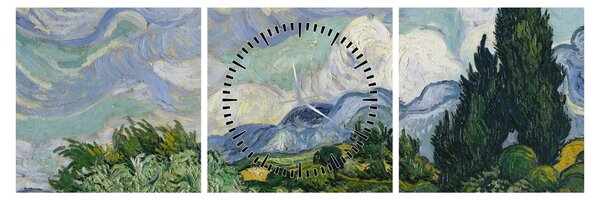 Slika - Vincent van Gogh, Wheat Field with Cypresses, reprodukcije (sa satom) (90x30 cm)