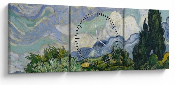 Slika - Vincent van Gogh, Wheat Field with Cypresses, reprodukcije (sa satom) (90x30 cm)