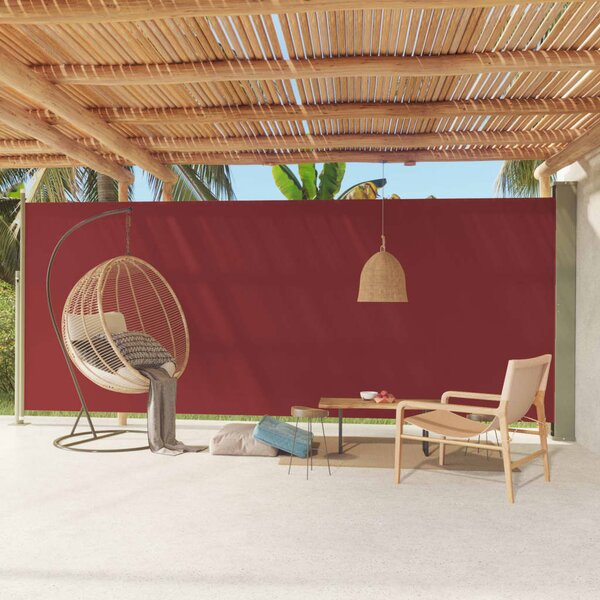 VidaXL Uvlačiva bočna tenda za terasu 220 x 600 cm crvena