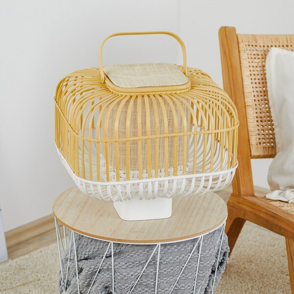 Stolne Lampa Forestier, Bamboo Square S, Bijela, Dnevna soba, Bambus, Dizajn