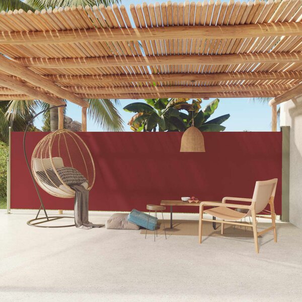 VidaXL Uvlačiva bočna tenda za terasu 160 x 600 cm crvena