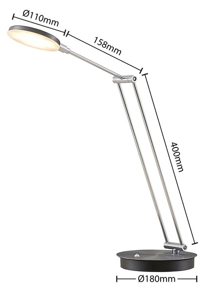 Stolne Lampa Lucande, Ensley, prigušiv, Crno, Dnevna soba, Metal, Moderan