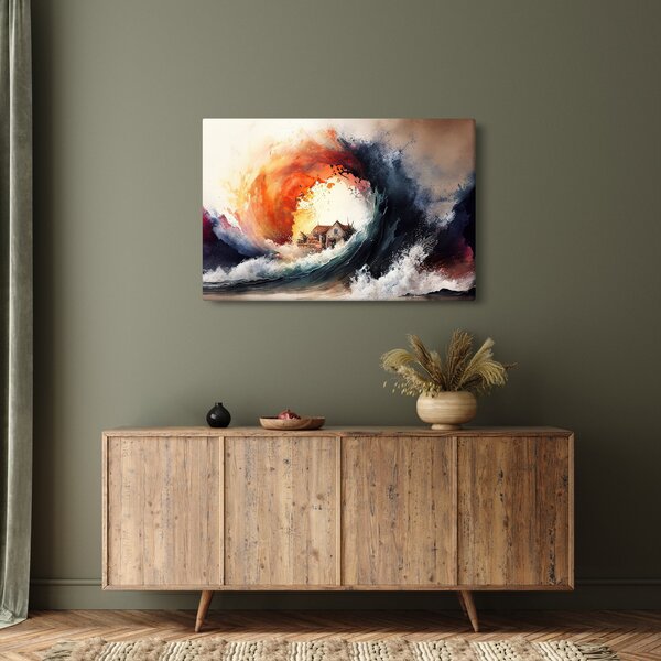Slika - U vrtlogu poplave, akvarel (90x60 cm)