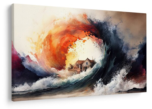 Slika - U vrtlogu poplave, akvarel (90x60 cm)