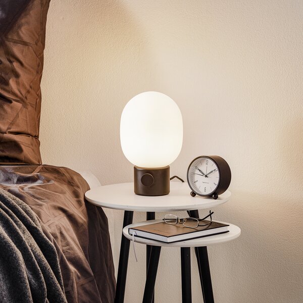 Stolne Lampa Audo Copenhagen, JWDA, prigušiv, Crno, Dnevna soba, Staklo, Dizajn