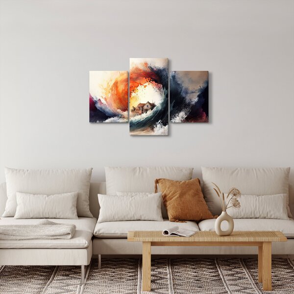 Slika - U vrtlogu poplave, akvarel (90x60 cm)