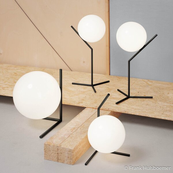 Stolne Lampa FLOS, IC T1 high, prigušiv, Crno, Dnevna soba, Metal, Dizajn