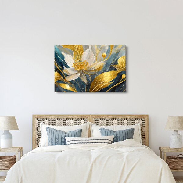 Slika - Slikanje zlatnog cvijeća (90x60 cm)