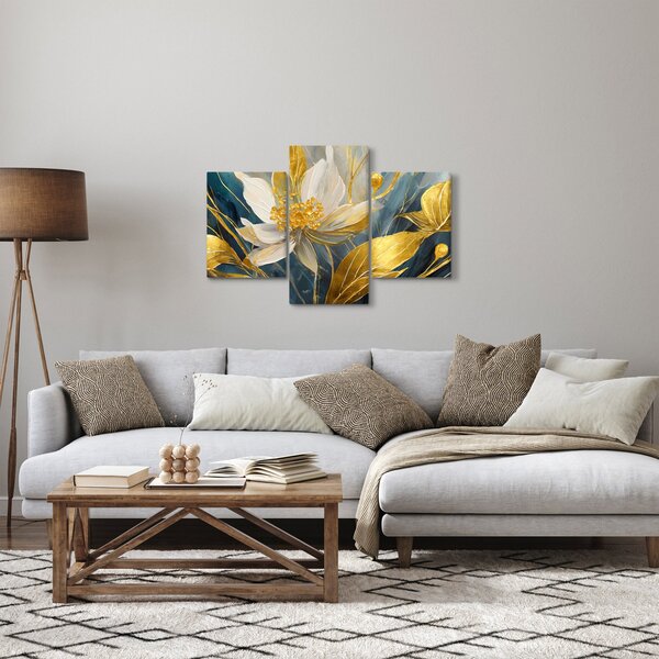 Slika - Slikanje zlatnog cvijeća (90x60 cm)