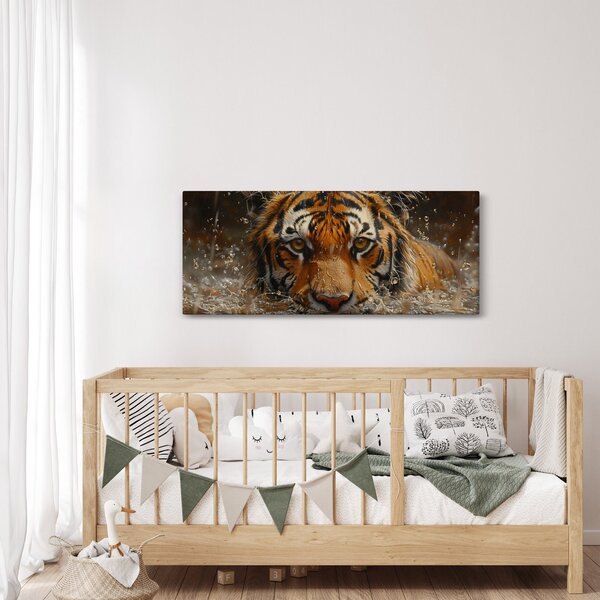 Slika - Portret tigra u vodi (120x50 cm)