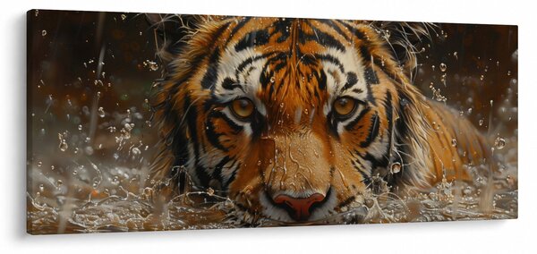 Slika - Portret tigra u vodi (120x50 cm)
