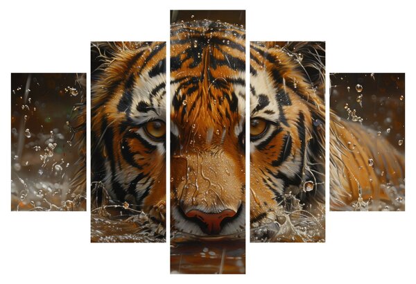 Slika - Portret tigra u vodi (150x105 cm)