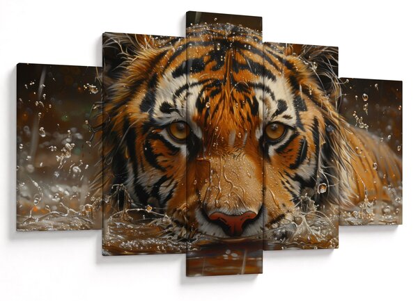 Slika - Portret tigra u vodi (150x105 cm)