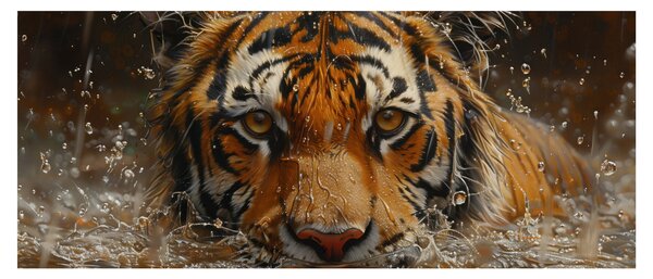 Slika - Portret tigra u vodi (120x50 cm)