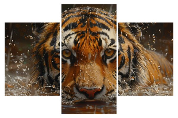 Slika - Portret tigra u vodi (90x60 cm)