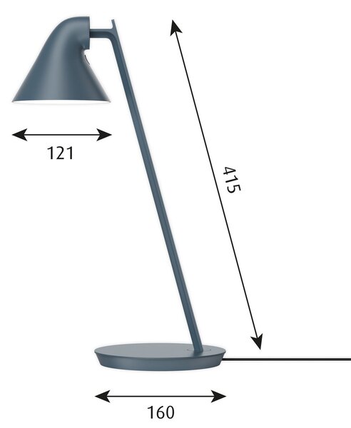 Stolne Lampa Louis Poulsen, NJP Mini, prigušiv, Plava, Dnevna soba, Metal, Dizajn