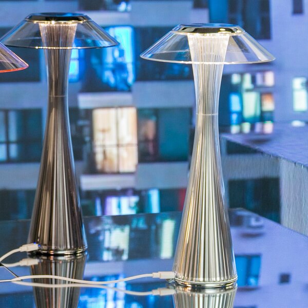 Stolne Lampa Kartell, Space, Sivo, Dnevna soba, Plastika, Dizajn