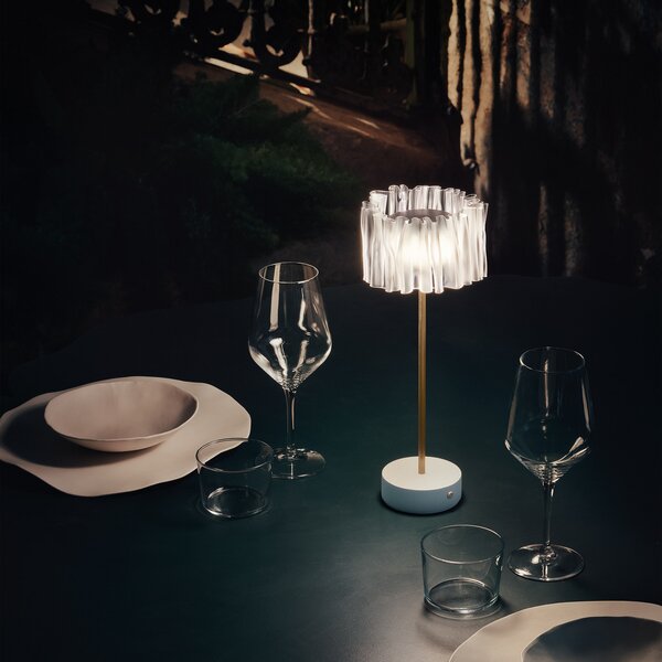 Stolne Lampa Slamp, Accordéon Battery, prigušiv, Providna, Dnevna soba, Metal, Dizajn