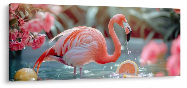 Slika - Flamingo u ribnjaku (120x50 cm)