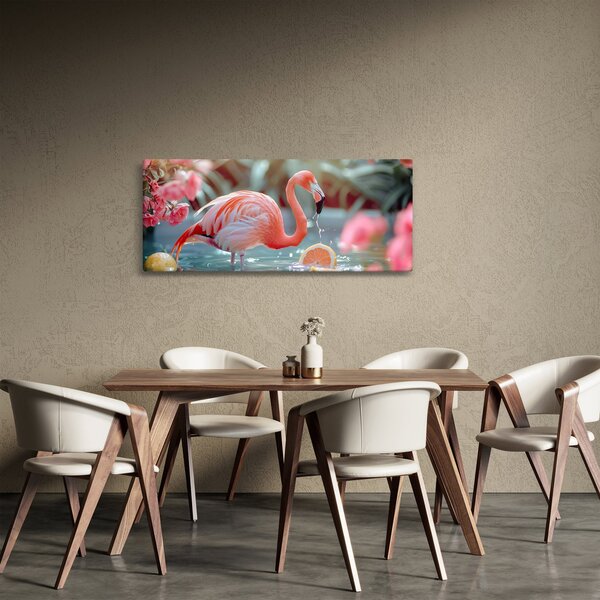 Slika - Flamingo u ribnjaku (120x50 cm)