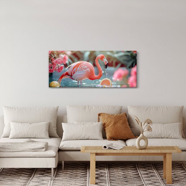 Slika - Flamingo u ribnjaku (120x50 cm)