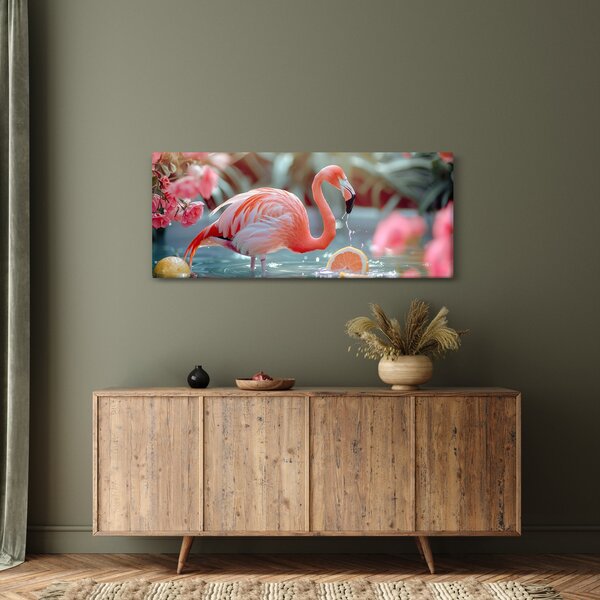 Slika - Flamingo u ribnjaku (120x50 cm)