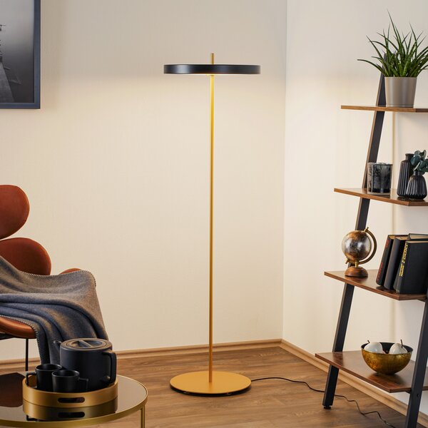 Podne Lampa UMAGE, Asteria floor, prigušiv, Crno, Dnevna soba, Metal, Dizajn