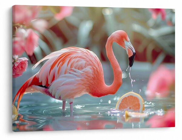 Slika - Flamingo u ribnjaku (70x50 cm)