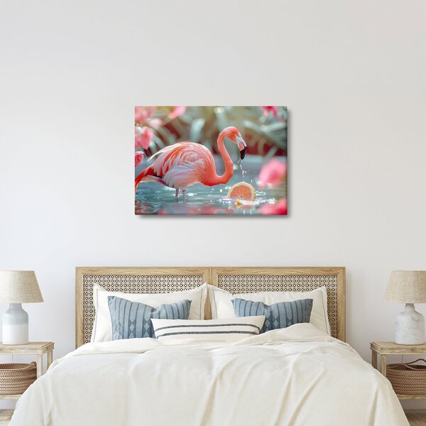 Slika - Flamingo u ribnjaku (70x50 cm)