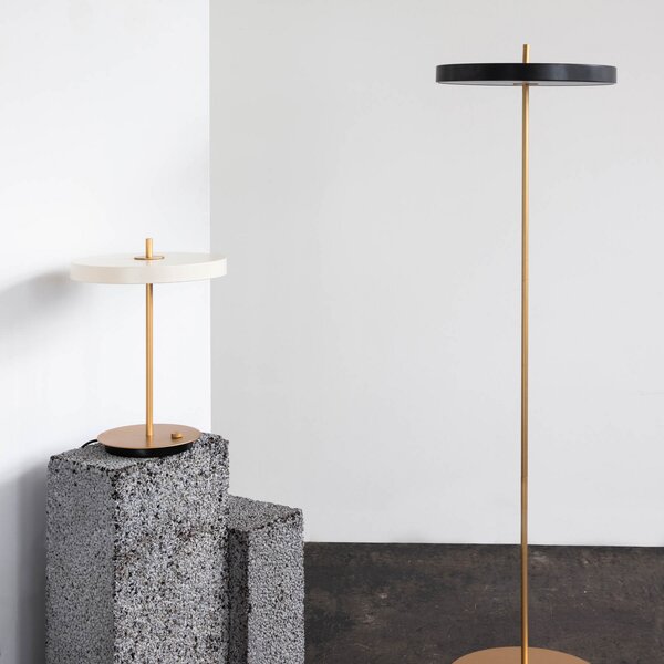 Podne Lampa UMAGE, Asteria floor, prigušiv, Crno, Dnevna soba, Metal, Dizajn