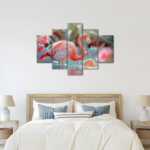 Slika - Flamingo u ribnjaku (150x105 cm)