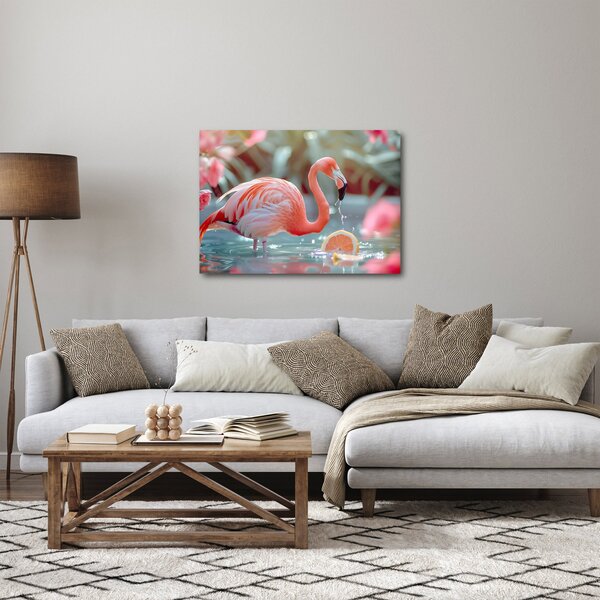 Slika - Flamingo u ribnjaku (70x50 cm)