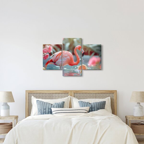 Slika - Flamingo u ribnjaku (90x60 cm)