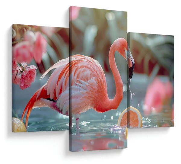 Slika - Flamingo u ribnjaku (90x60 cm)