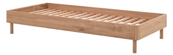 Krevet od punog hrasta bez uzglavlja s podnicom 90x200 cm u prirodnoj boji Forrest – Vipack